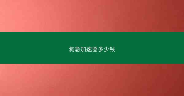 狗急加速器多少钱