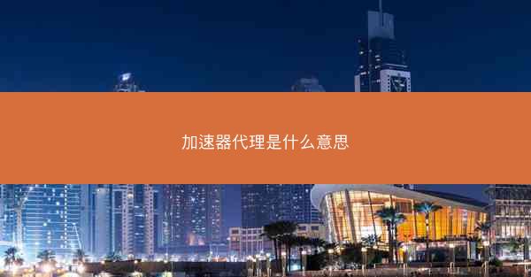 加速器代理是什么意思