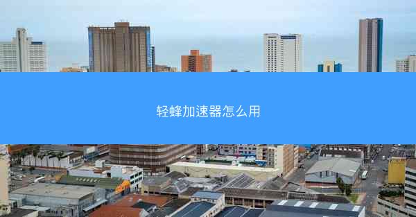 轻蜂加速器怎么用