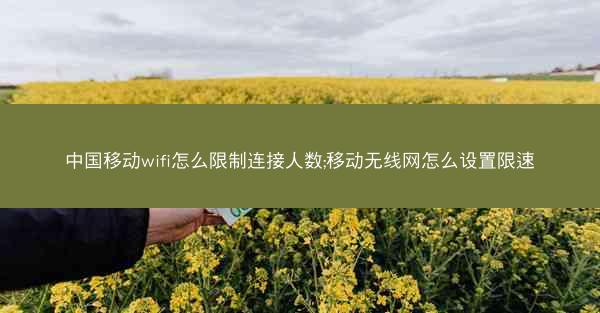 中国移动wifi怎么限制连接人数;移动无线网怎么设置限速