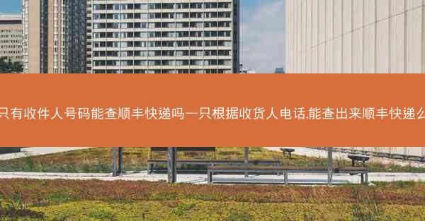 只有收件人号码能查顺丰快递吗—只根据收货人电话,能查出来顺丰快递么