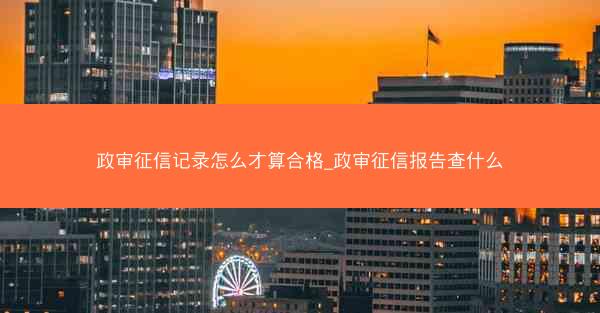政审征信记录怎么才算合格_政审征信报告查什么