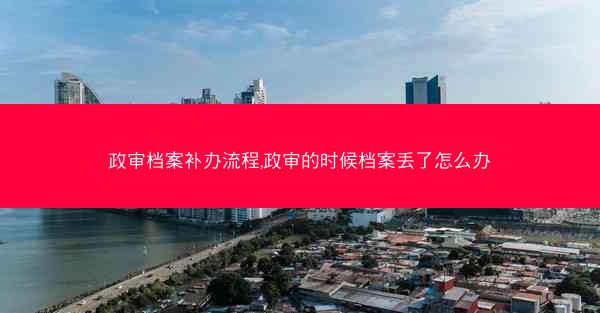政审档案补办流程,政审的时候档案丢了怎么办