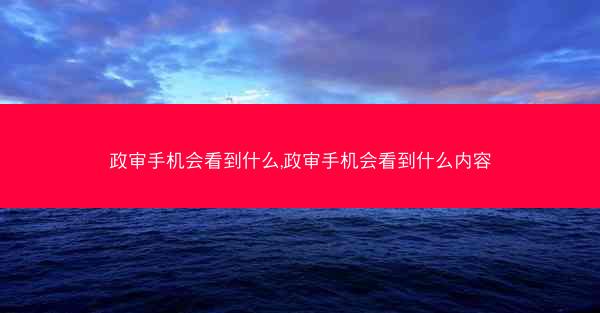 政审手机会看到什么,政审手机会看到什么内容