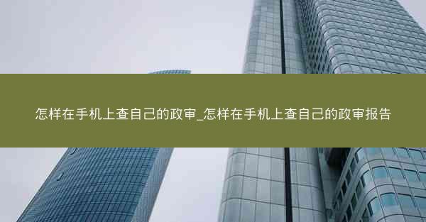 怎样在手机上查自己的政审_怎样在手机上查自己的政审报告