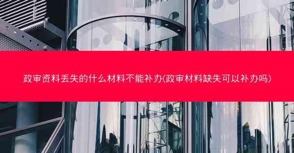 政审资料丢失的什么材料不能补办(政审材料缺失可以补办吗)