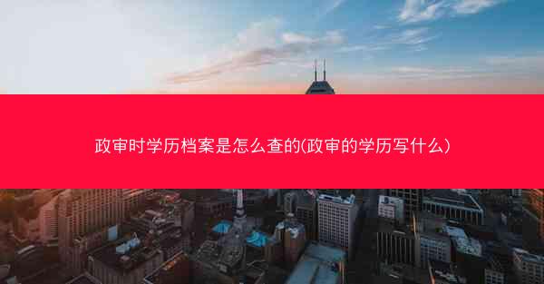 政审时学历档案是怎么查的(政审的学历写什么)