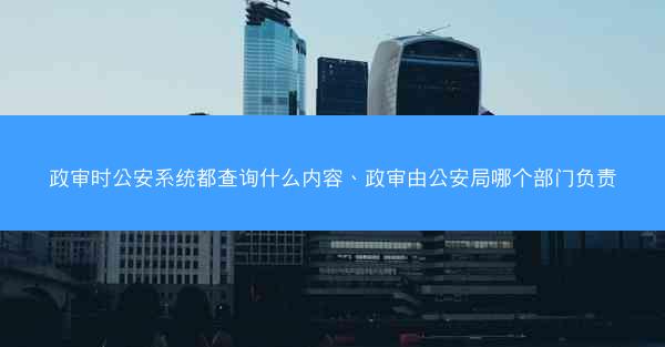 政审时公安系统都查询什么内容、政审由公安局哪个部门负责
