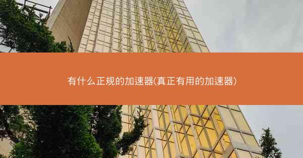 有什么正规的加速器(真正有用的加速器)