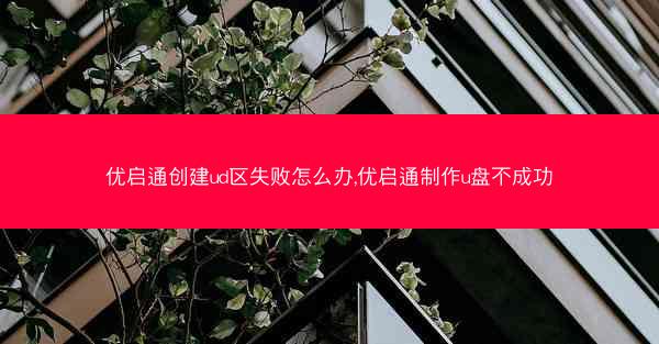 优启通创建ud区失败怎么办,优启通制作u盘不成功
