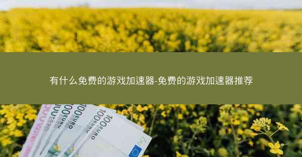 有什么免费的游戏加速器-免费的游戏加速器推荐