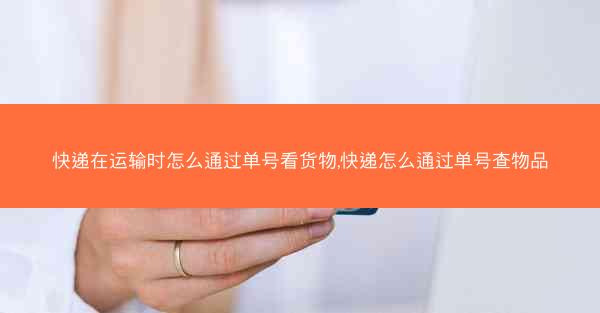 快递在运输时怎么通过单号看货物,快递怎么通过单号查物品