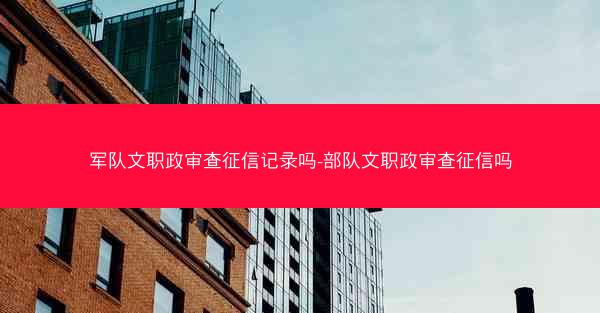 军队文职政审查征信记录吗-部队文职政审查征信吗