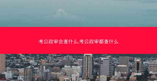 考公政审会查什么,考公政审都查什么