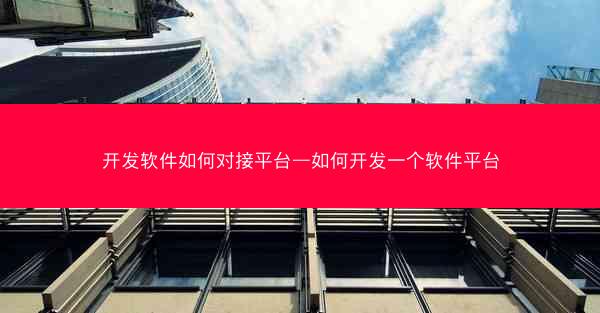 开发软件如何对接平台—如何开发一个软件平台