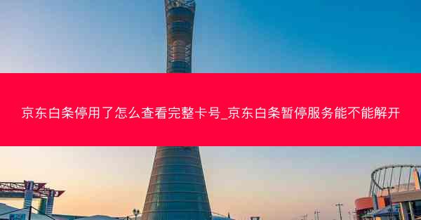 京东白条停用了怎么查看完整卡号_京东白条暂停服务能不能解开