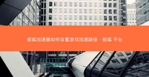 极狐加速器如何设置游戏加速路径、极狐 平台