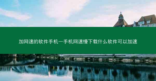 加网速的软件手机—手机网速慢下载什么软件可以加速