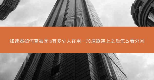 加速器如何查独享ip有多少人在用—加速器连上之后怎么看外网