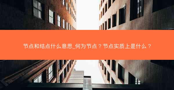 节点和结点什么意思_何为节点?节点实质上是什么?