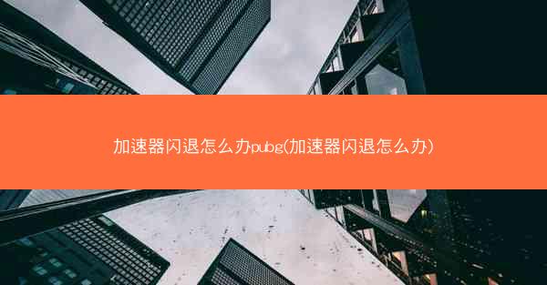 加速器闪退怎么办pubg(加速器闪退怎么办)